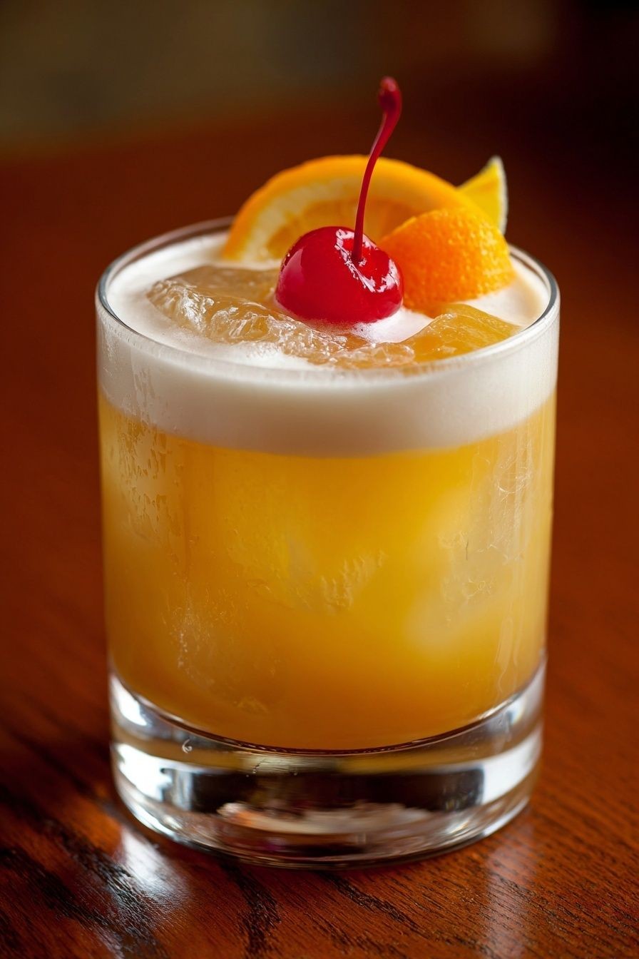 Classic French Whiskey Sour with Fresh Lemon Juice