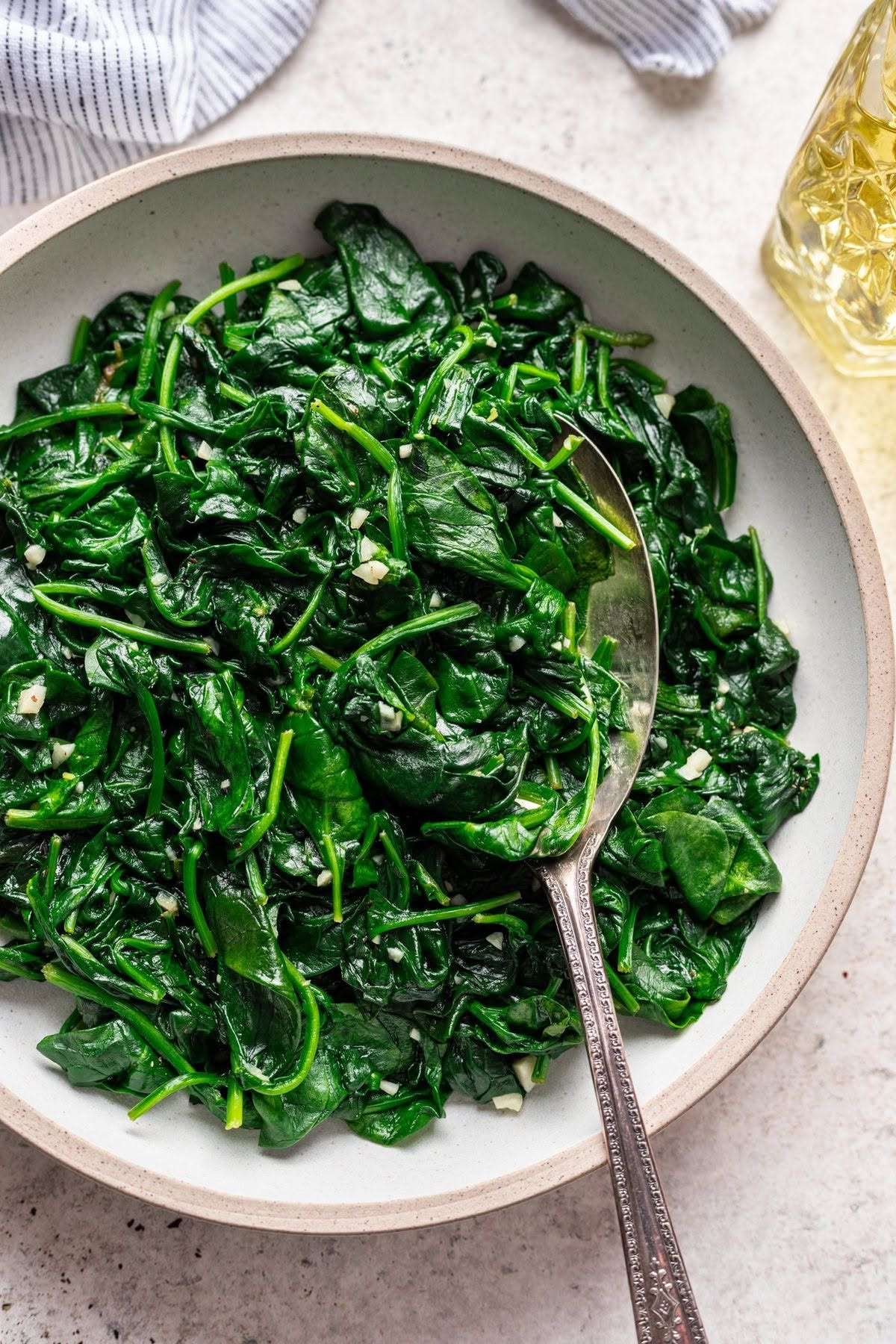 Sautéed Garlic and Chili Spinach with Toasted Almonds