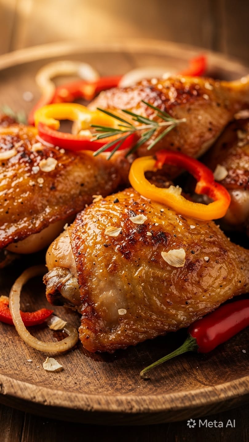 Pan-Seared Chicken with Kodak-Inspired Colorful Pepper Medley