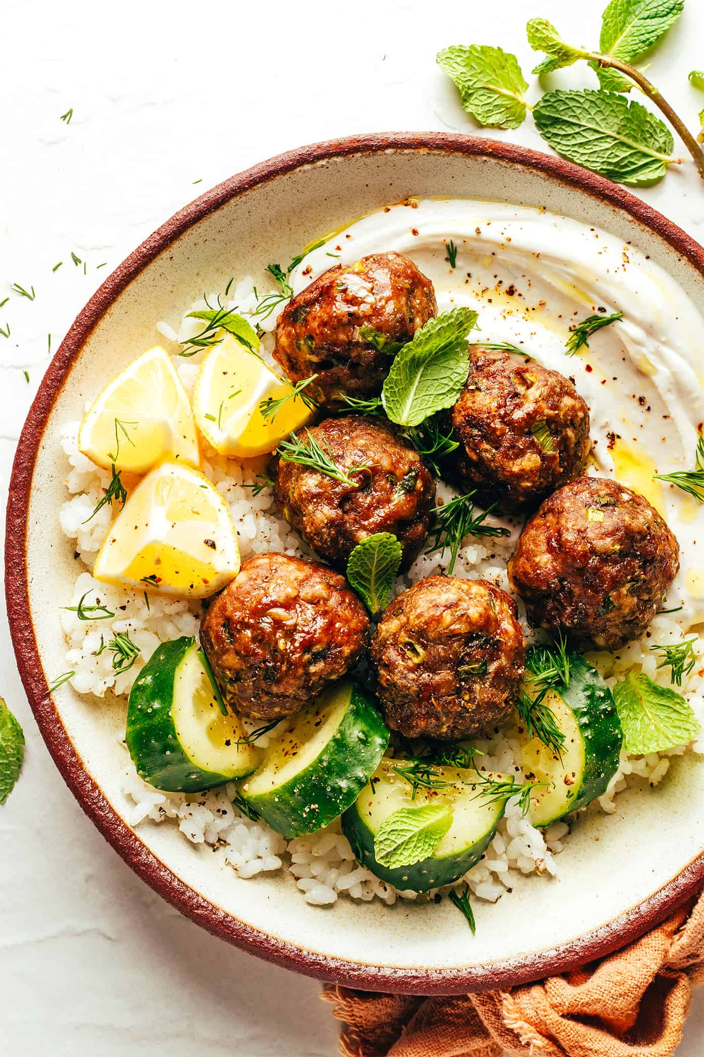 Baked Lemon-Oregano Greek Lamb Meatballs