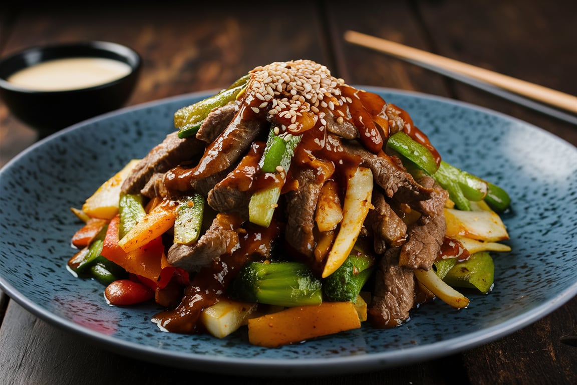 Crisp-Caramelized Beef & Veggie Stir-Fry