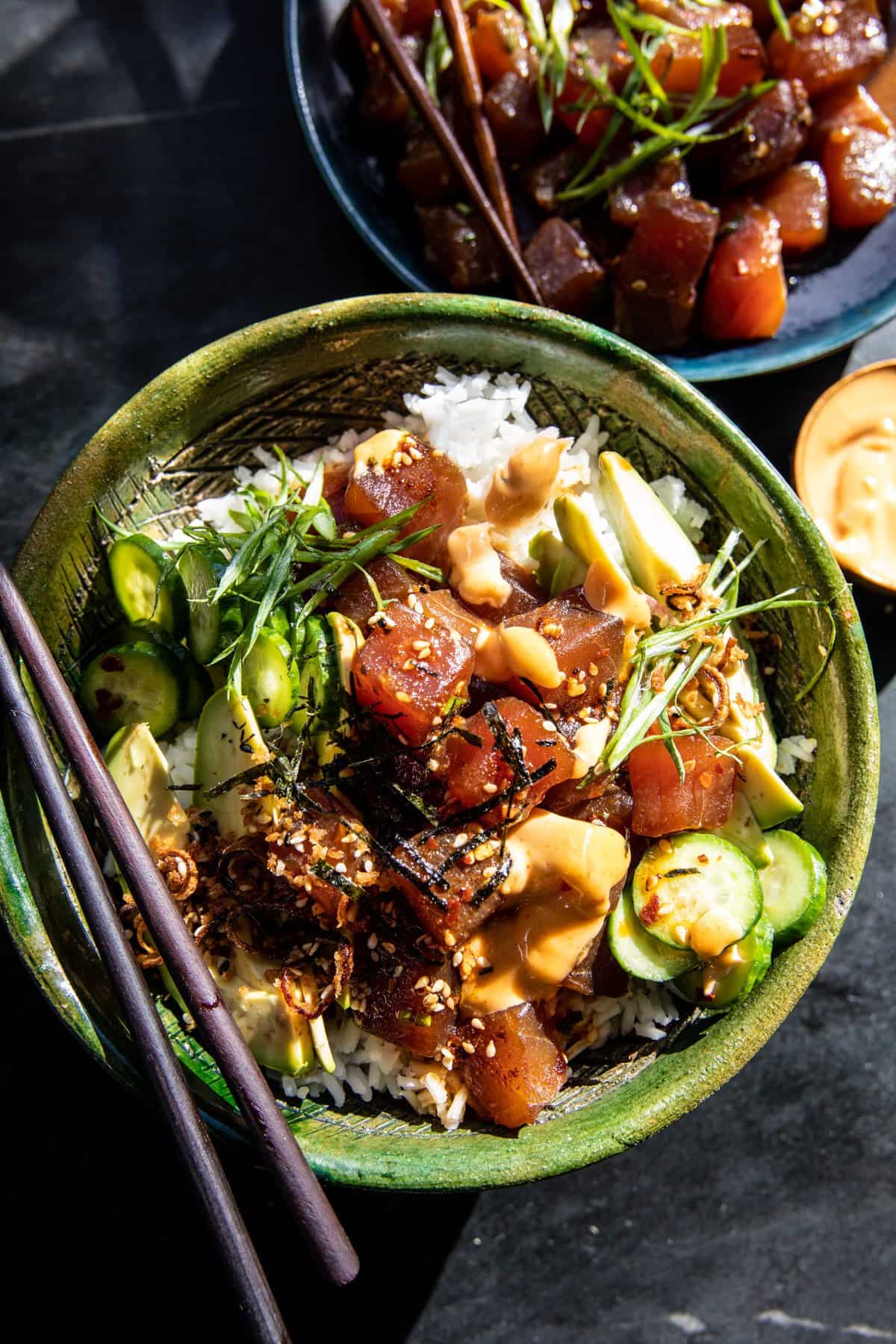 Tiki-Style Spiced Tuna Poké Bowl with Sesame and Avocado