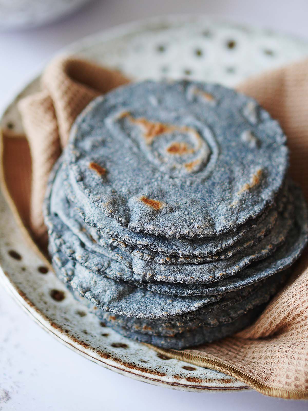 Blue Corn Masa Tacos with Charred Blue Cabbage Slaw