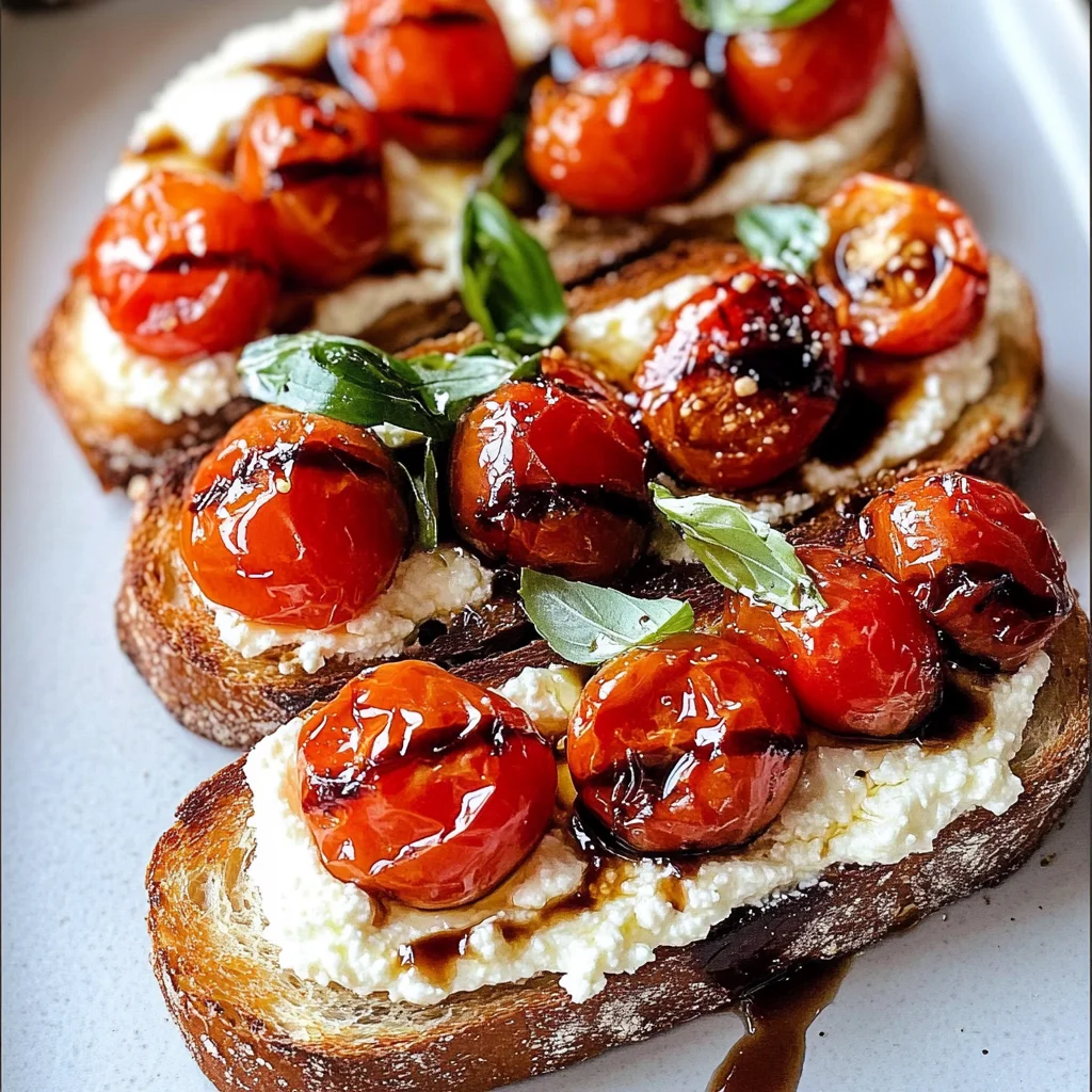 Whipped Ricotta and Roasted Tomato Bruschetta