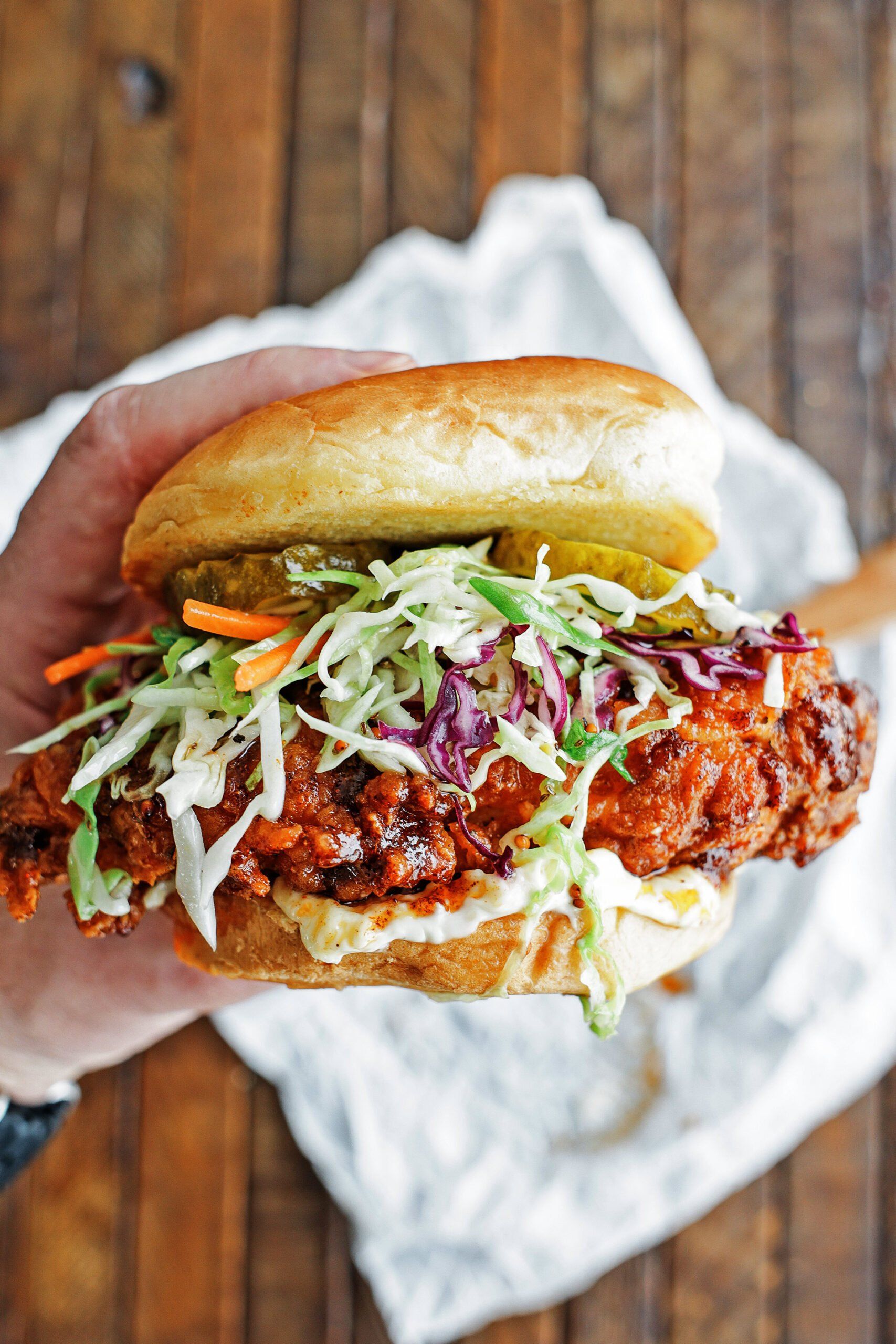 Flowmaster-Inspired Spicy Chicken Sandwich with Pickled Slaw