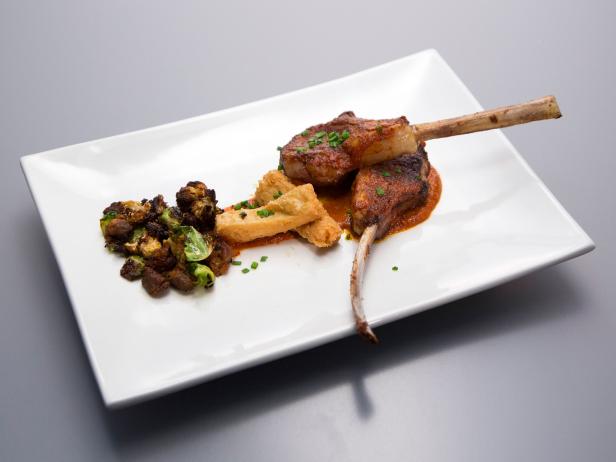 Harissa-Spiced Lamb Chops with Roasted Vegetables