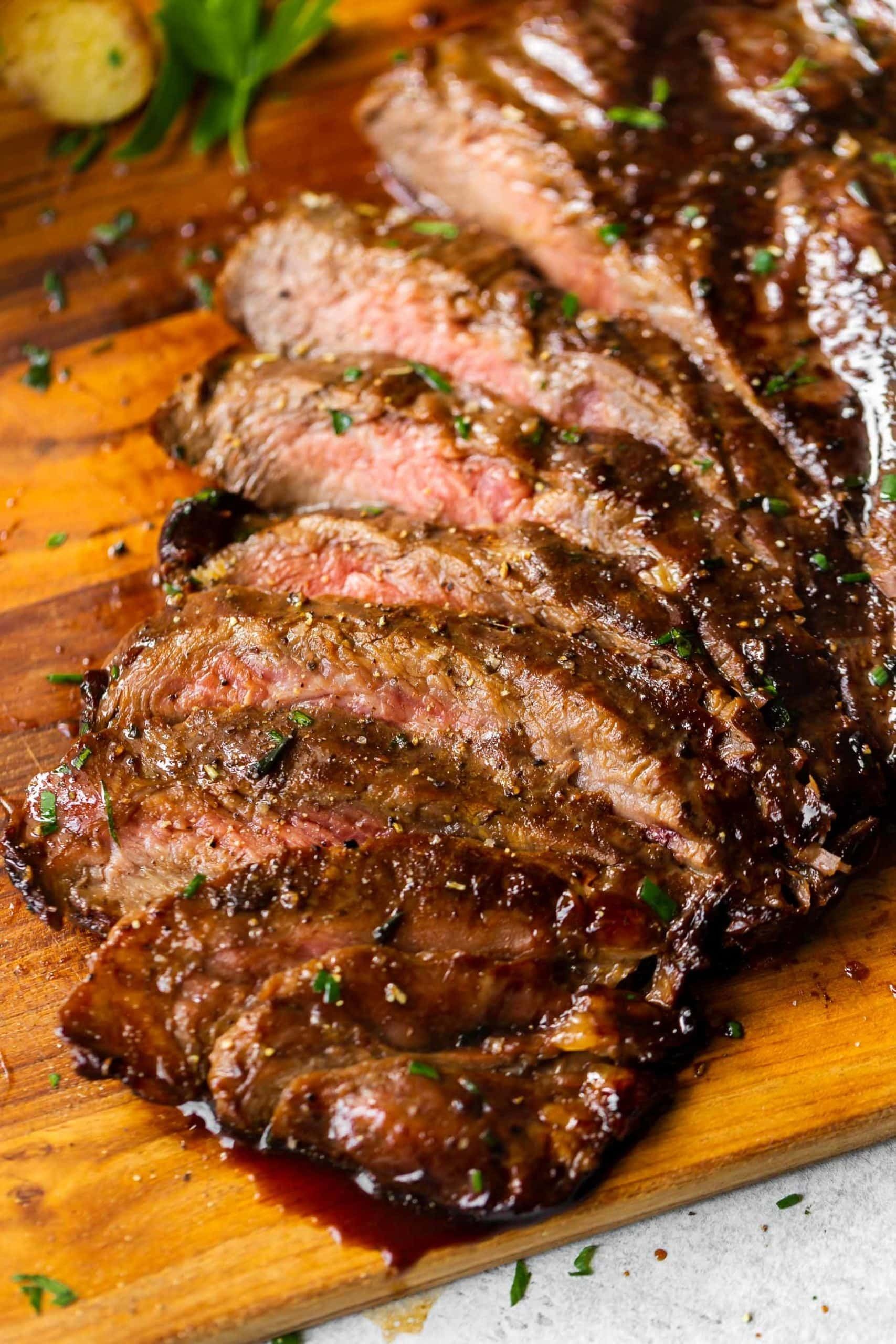 Grilled Flat Iron Steak with Garlic Dijon Marinade