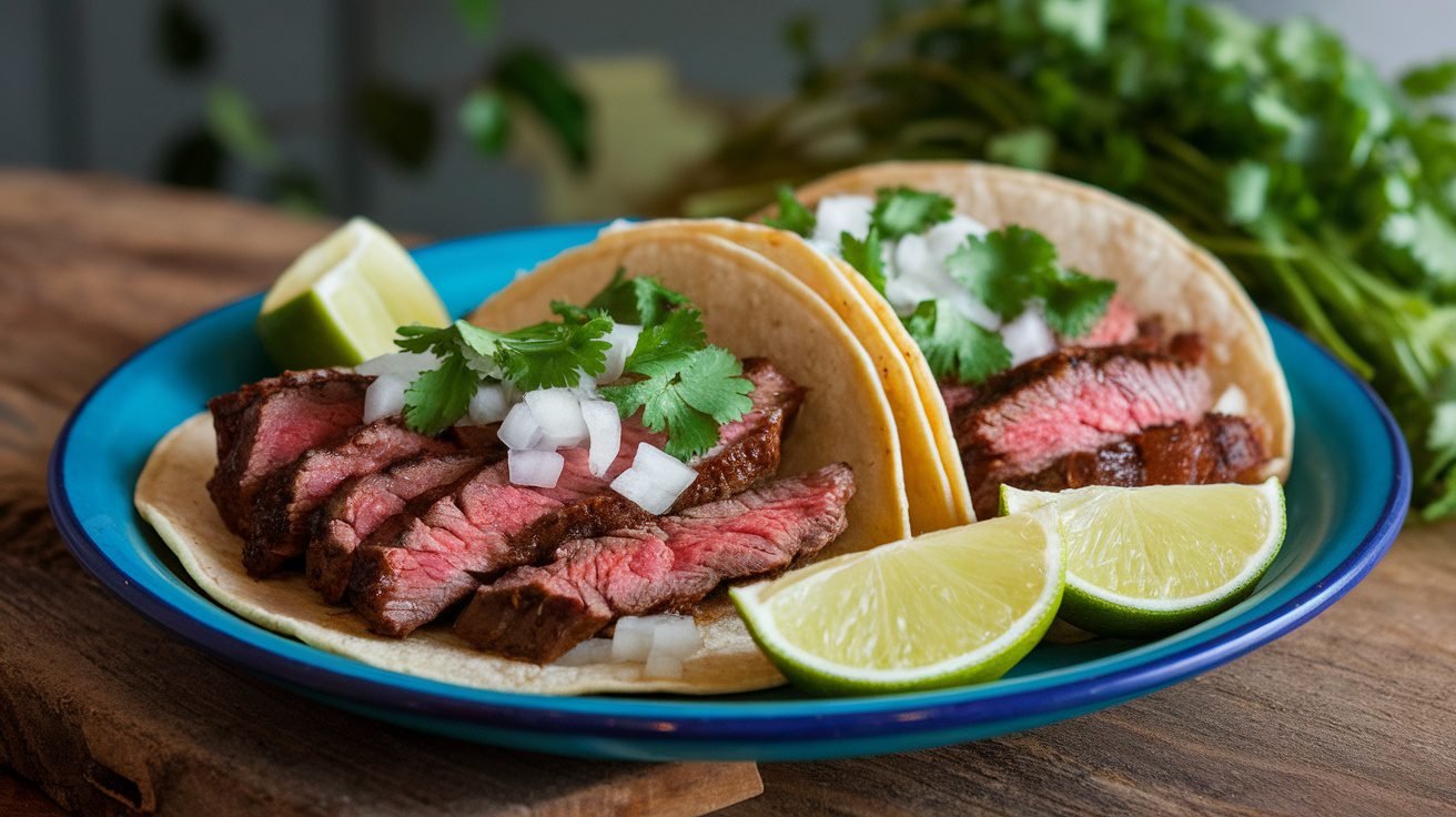 Grilled Steak Soft Taco with Lime-Cilantro Slaw