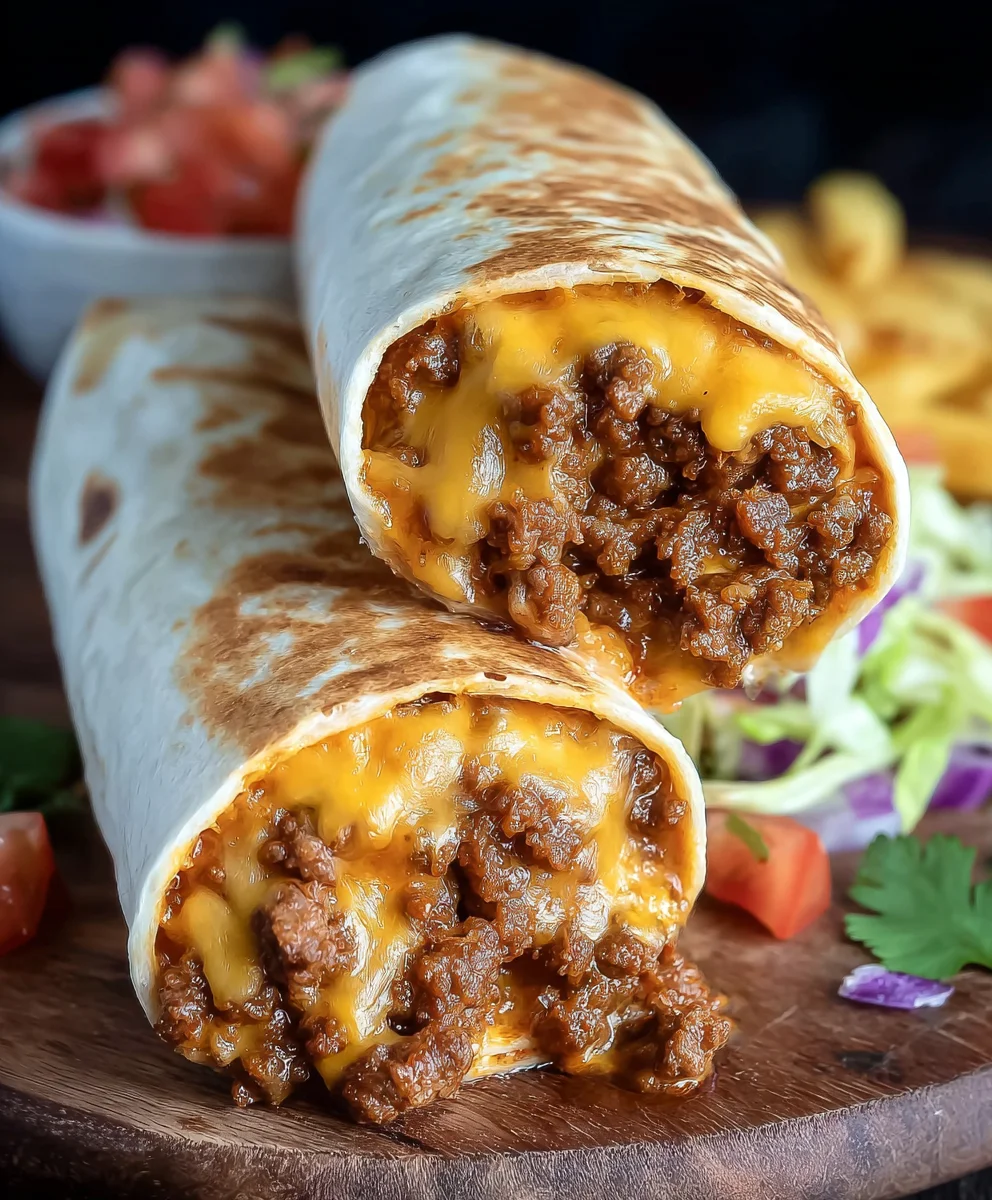 Chili Cheese Burrito with Sour Cream and Crispy Fritos