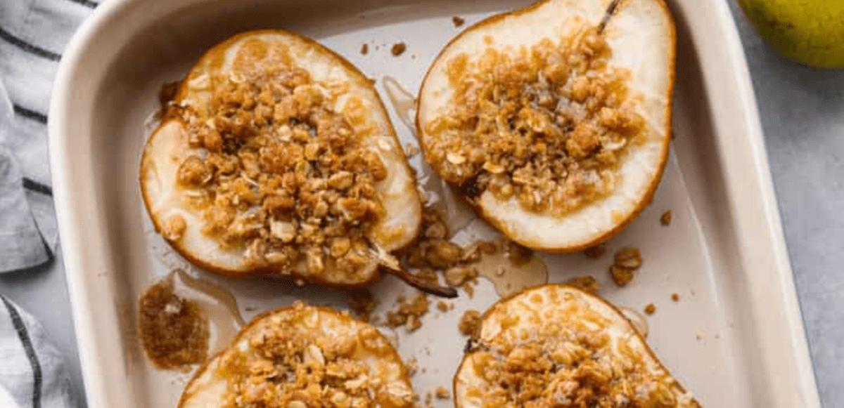 Oven-Roasted Pears with Cinnamon Honey Glaze