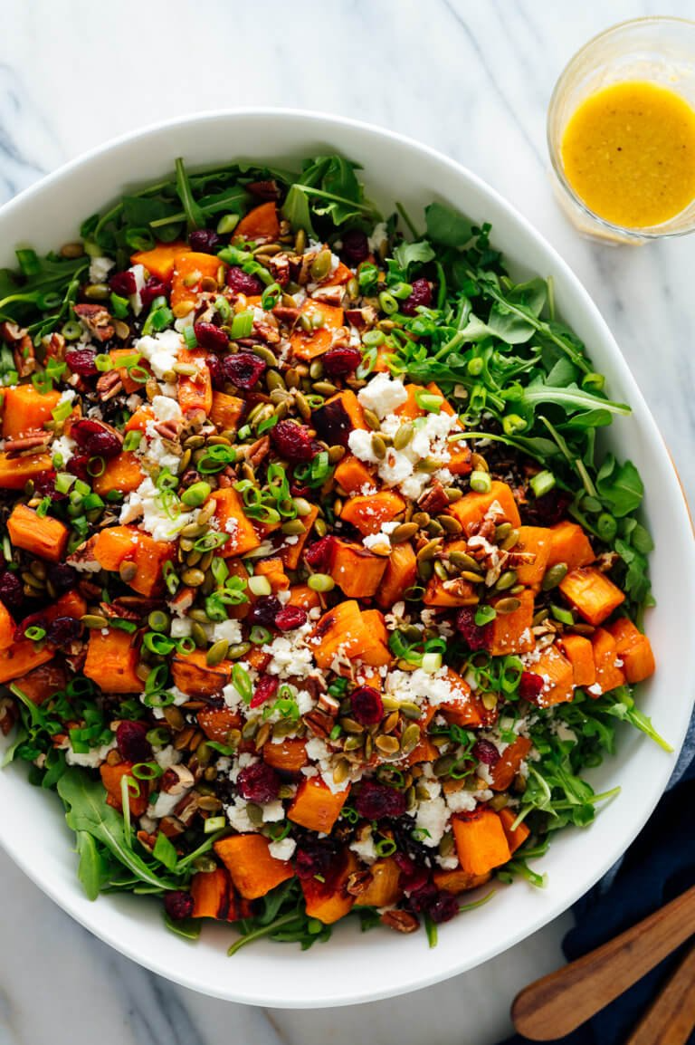 Veggie-Packed Wattleseed and Sweet Potato Salad with Finger Lime Dressing