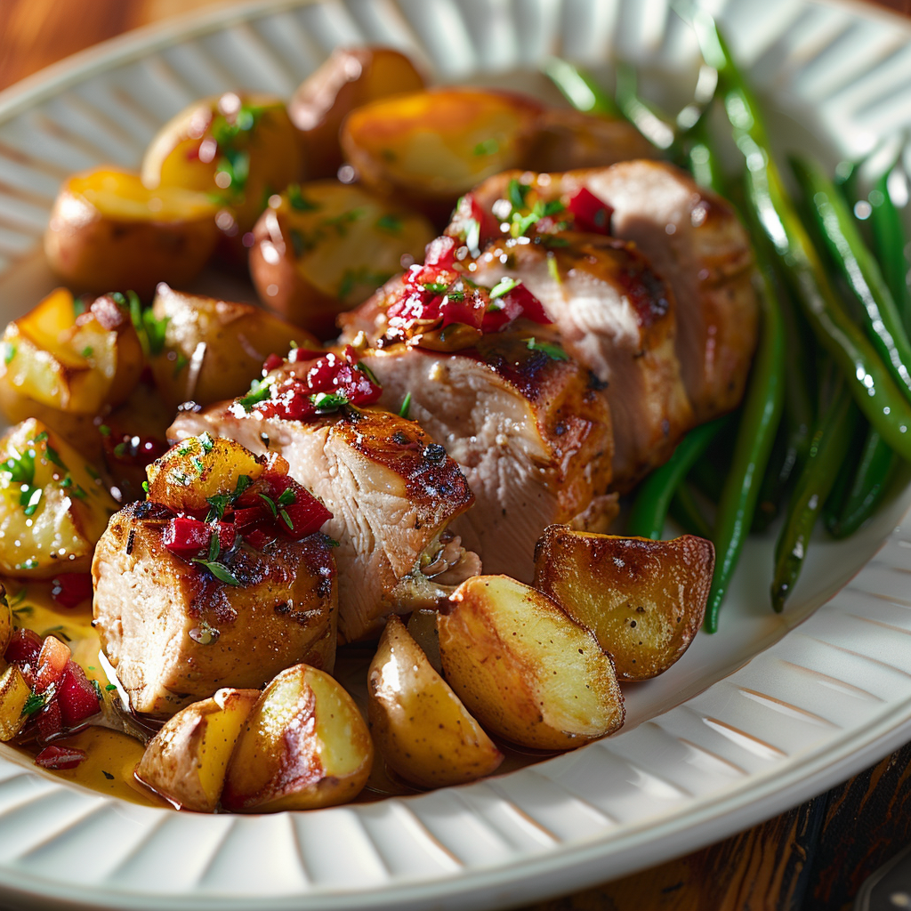 Whiskey-Glazed Pork Tenderloin with Spiced Apple Chutney