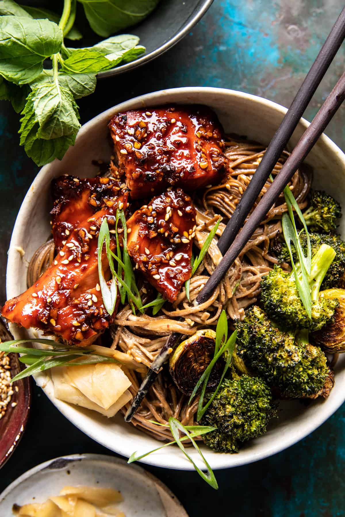 Miso-Glazed Salmon with Sesame-Soba Noodles