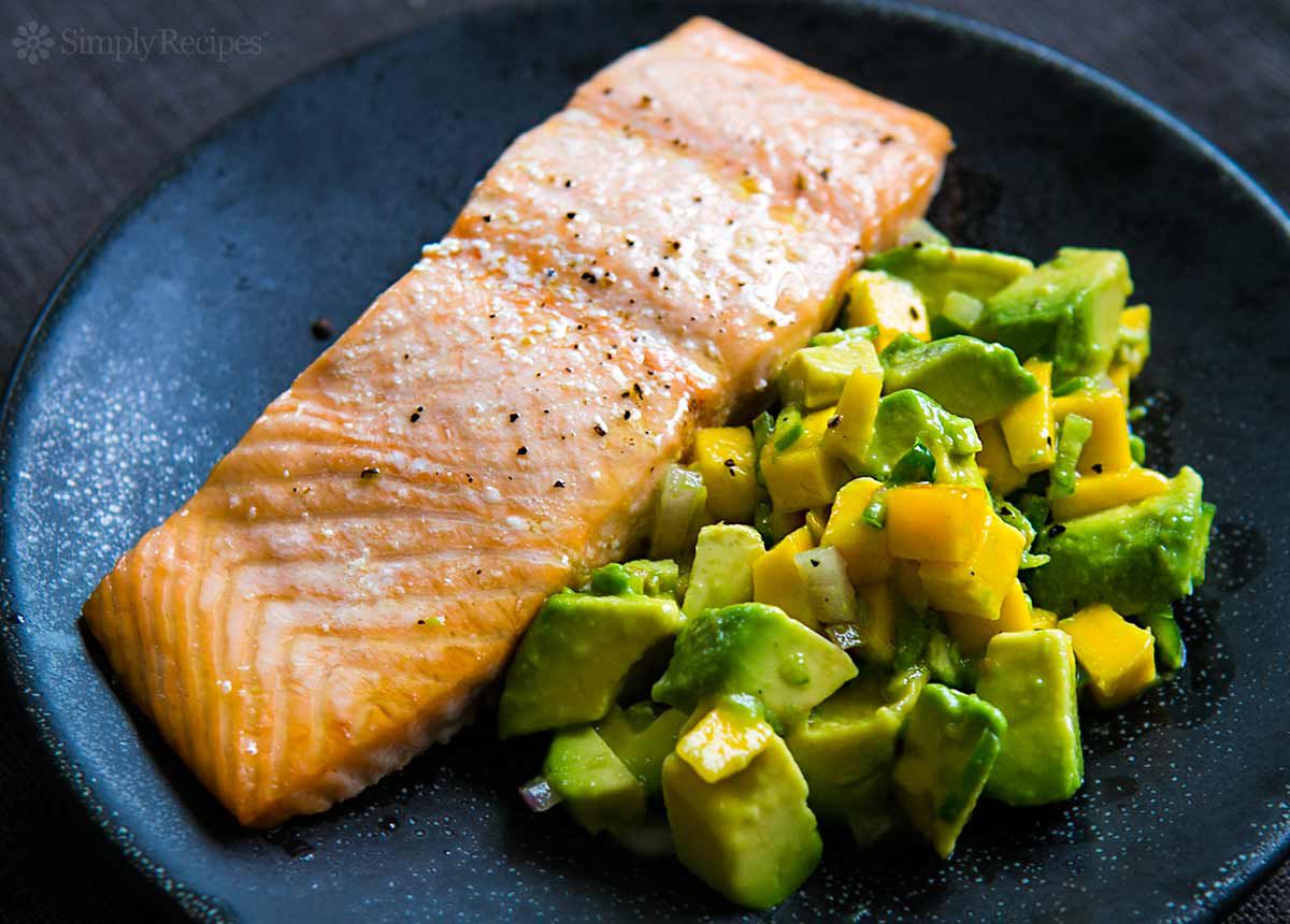 Oven-Roasted Salmon with Avocado Salsa