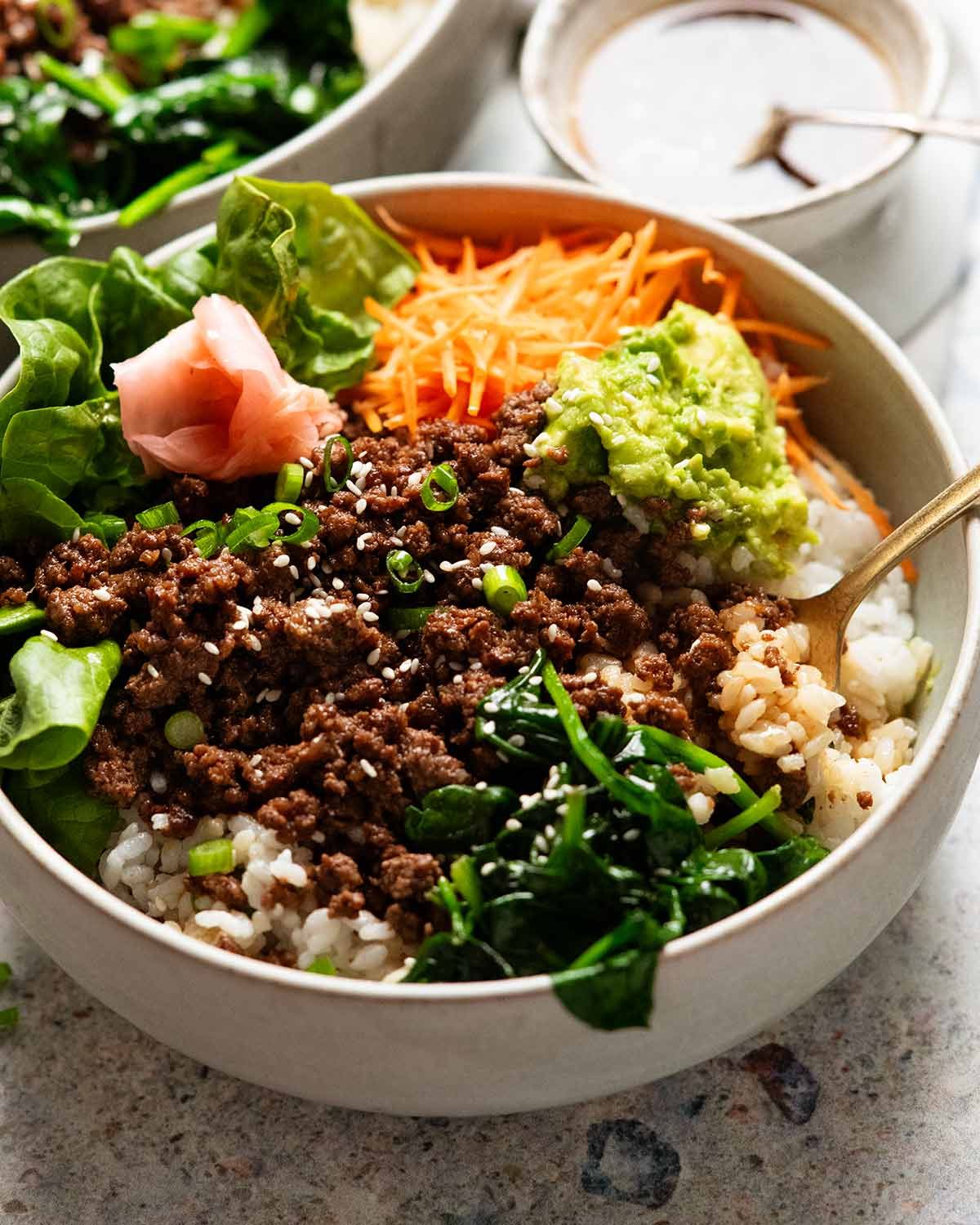Stir-Fried Korean Beef Bulgogi with Sesame Spinach