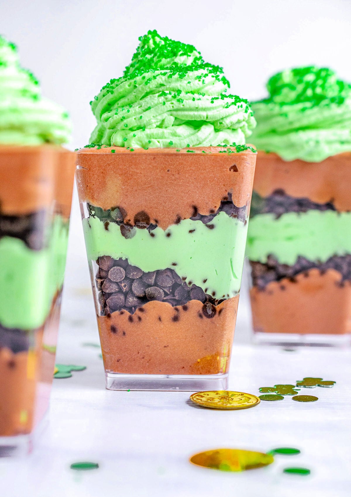 No-Bake Layered Watermelon and Mint Dessert Cups