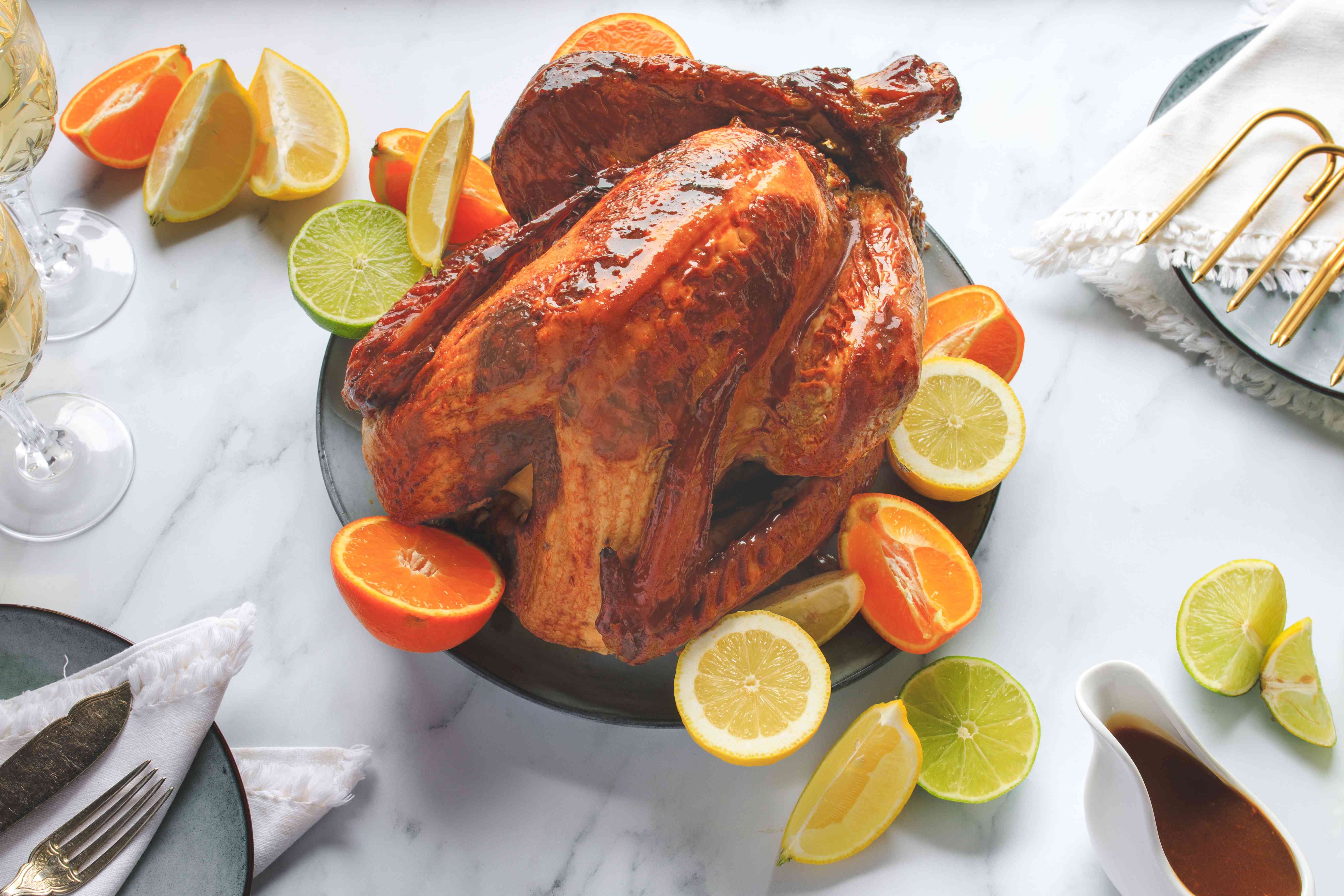 Smoked Whole Turkey with Citrus and Herb Brine