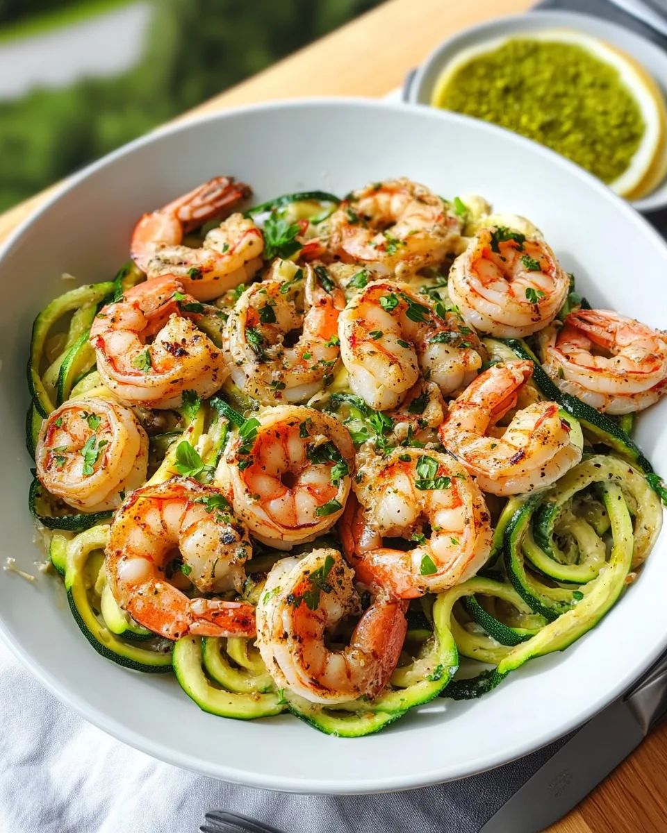 Sautéed Ginger Garlic Shrimp with Zucchini Noodles