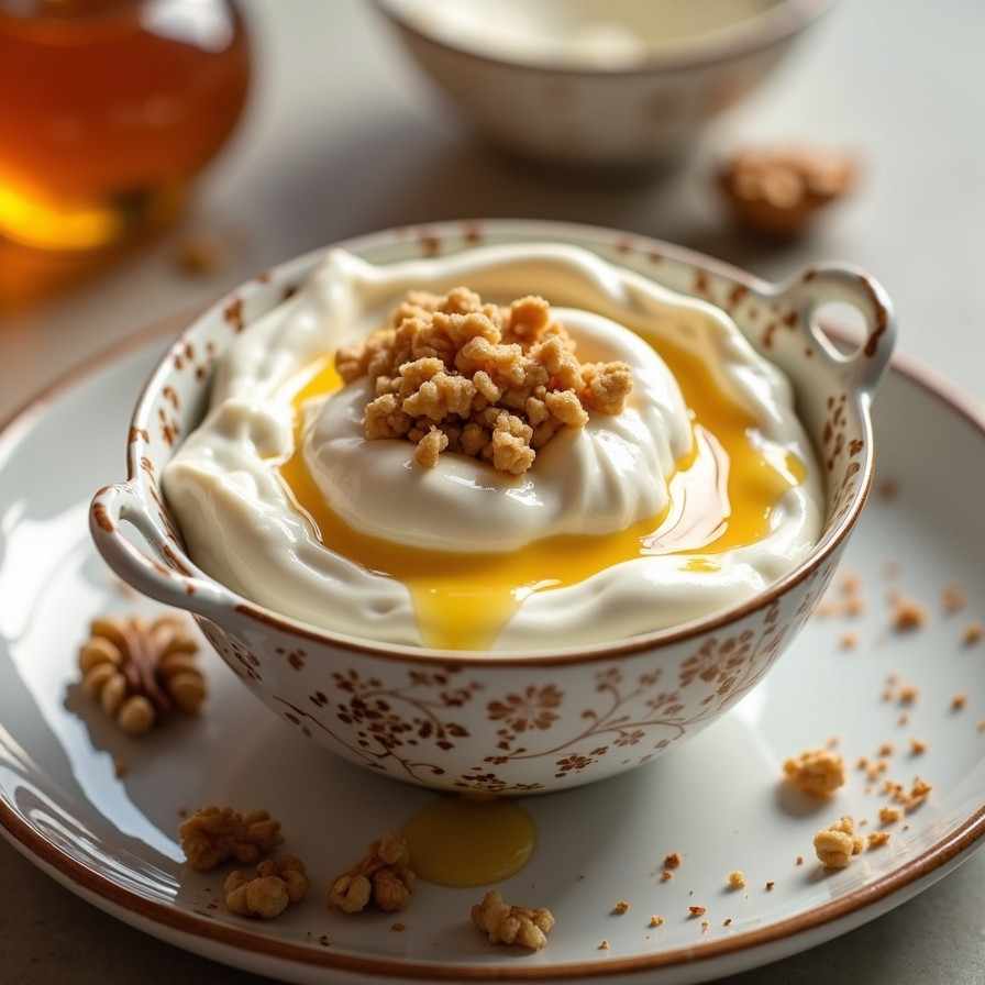 Honey-Glazed Greek Yogurt and Walnut Dessert