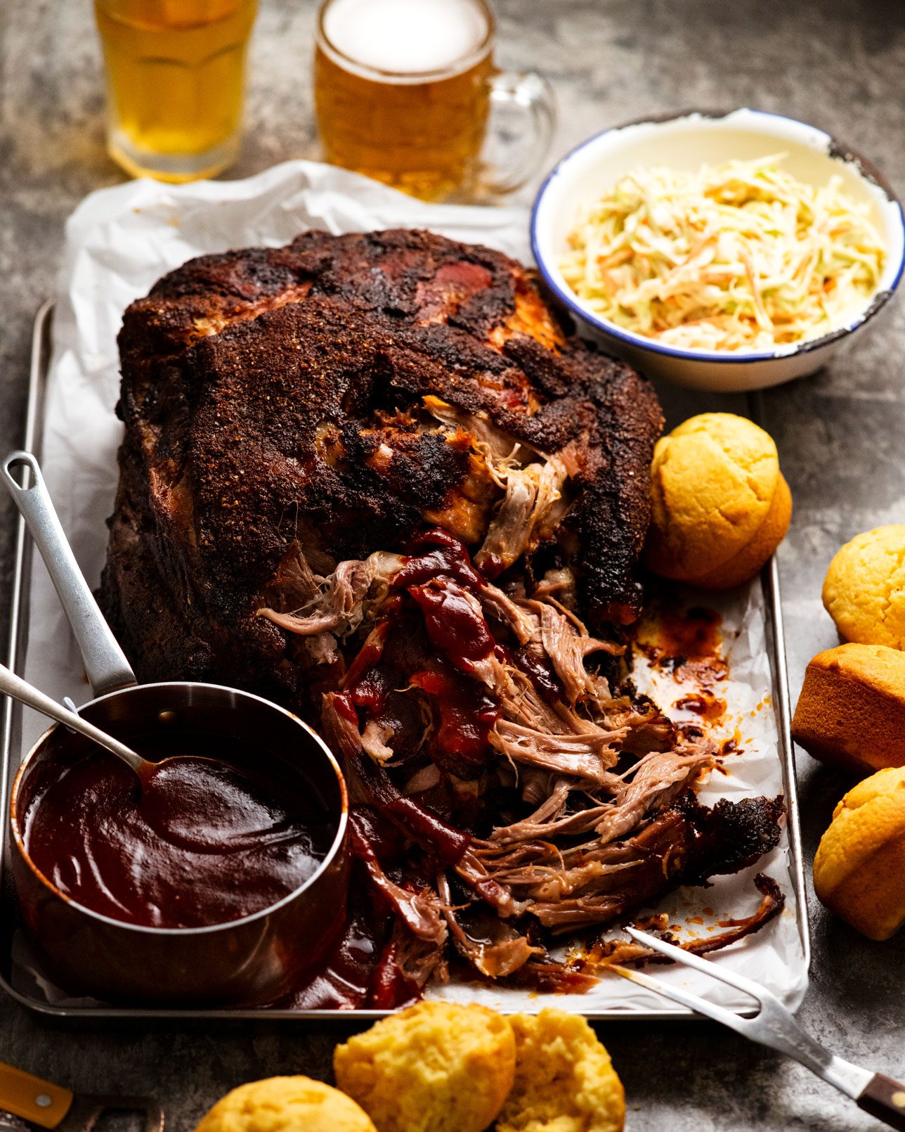 Caribbean Dark Rum-Glazed Pulled Pork