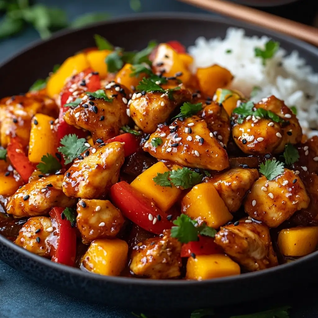 Spiced Gold Rum and Mango Chicken Stir-Fry