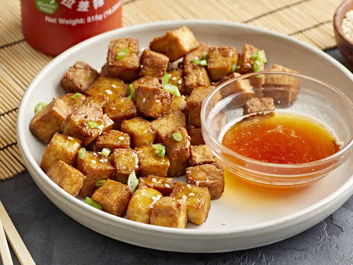 Pan-Fried Gochujang Tofu with Sesame Scallion Sauce