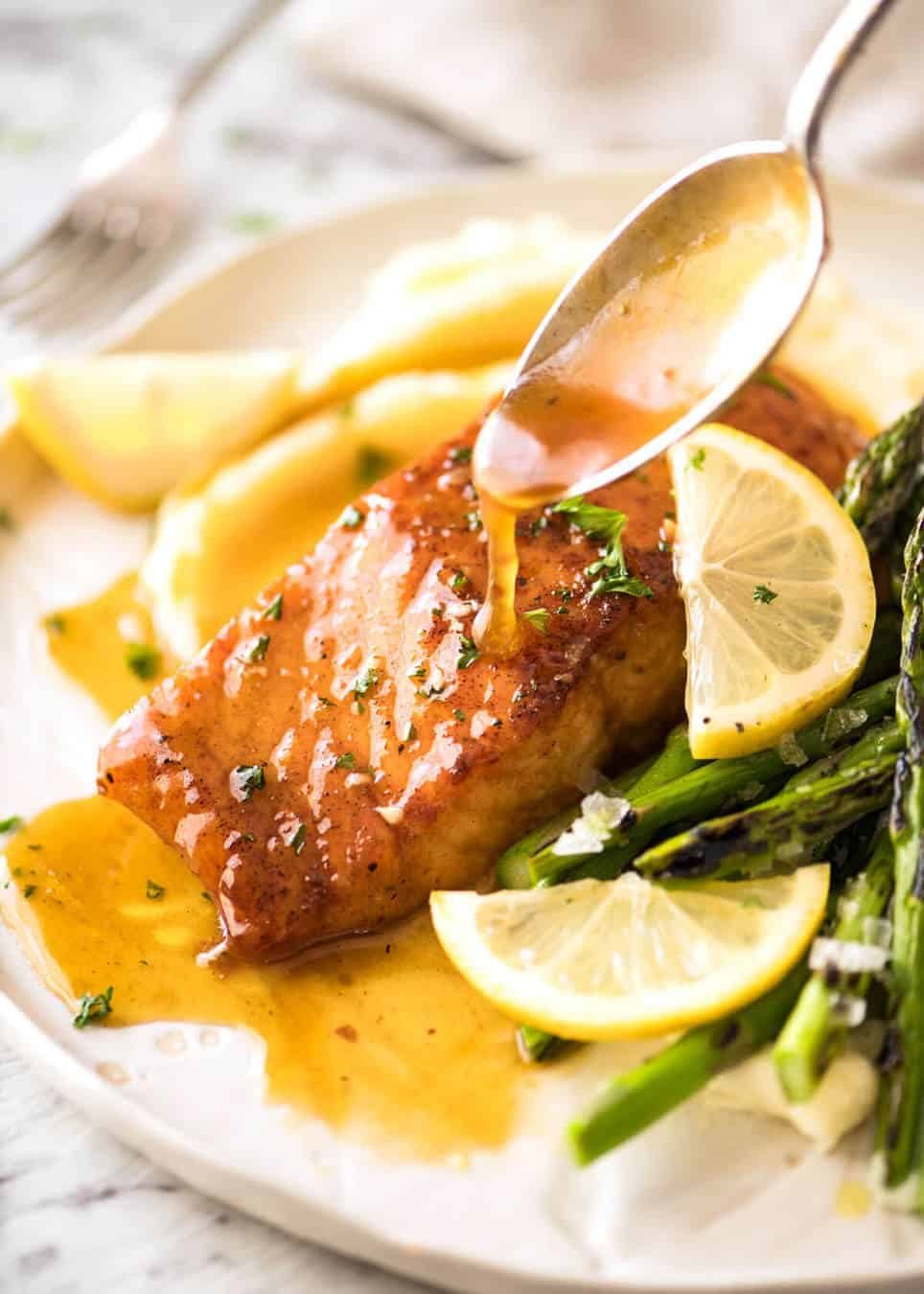 Piano Black Pepper Seared Salmon with Citrus Glaze