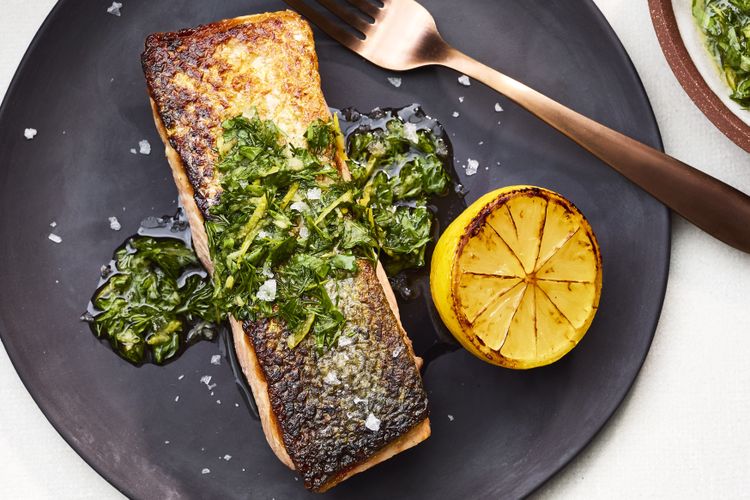 Pan-Seared Salmon with Citrus Herb Gremolata
