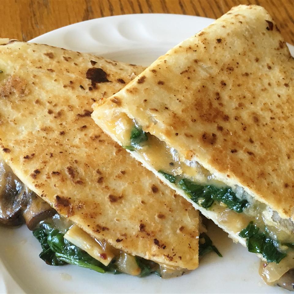 Soft Baked Cheese and Spinach Quesadillas