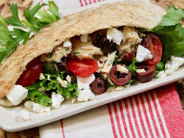 Vegetable-Stuffed Mini Pita Pockets with Creamy Yogurt Sauce