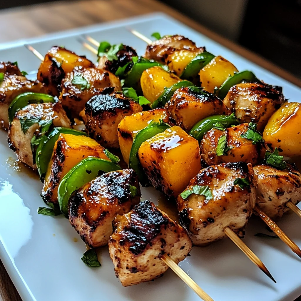Grilled Peach and Jalapeño Chicken Skewers