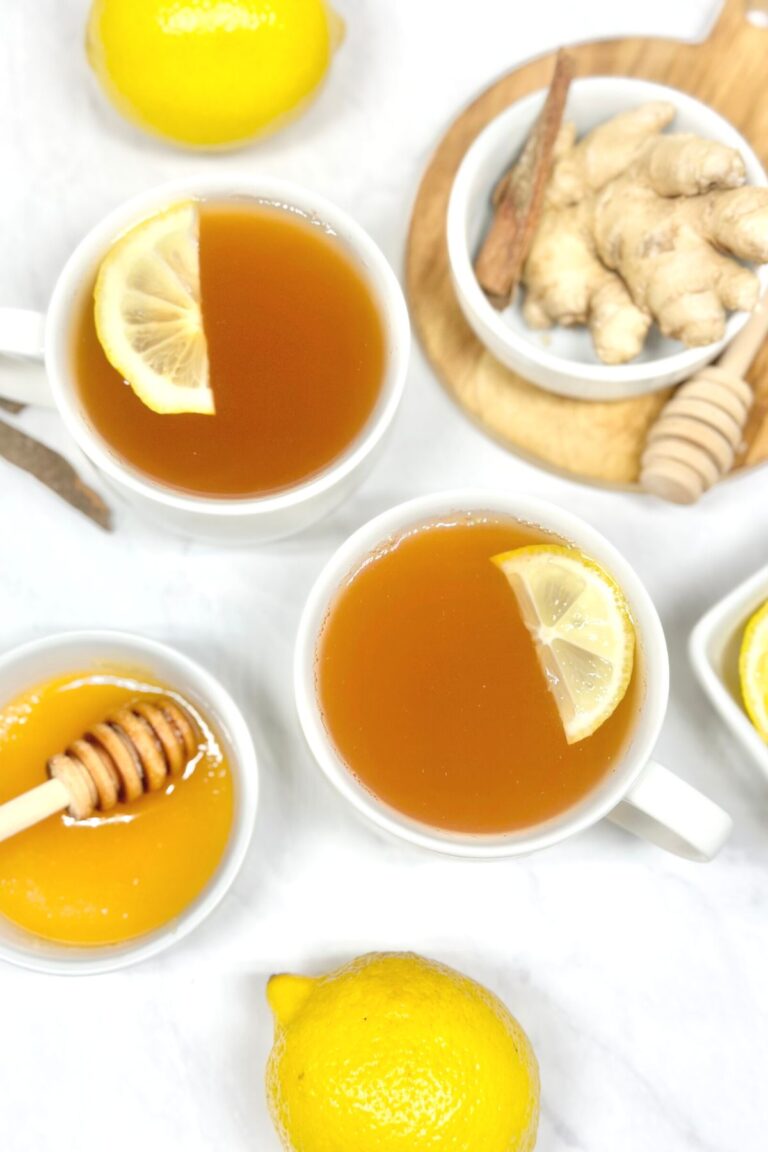 Lemon-Honey Ginger Tea with Cinnamon and Clove