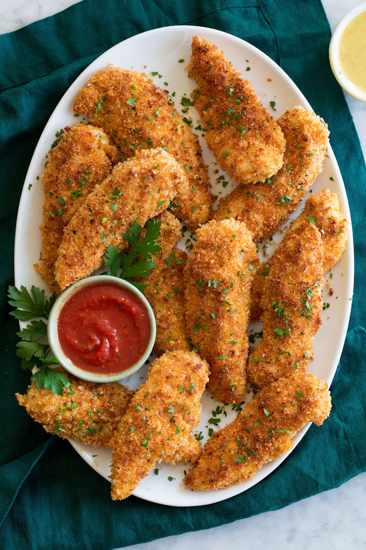 Oven-Baked Herb Chicken Tenders with Honey Mustard Dip