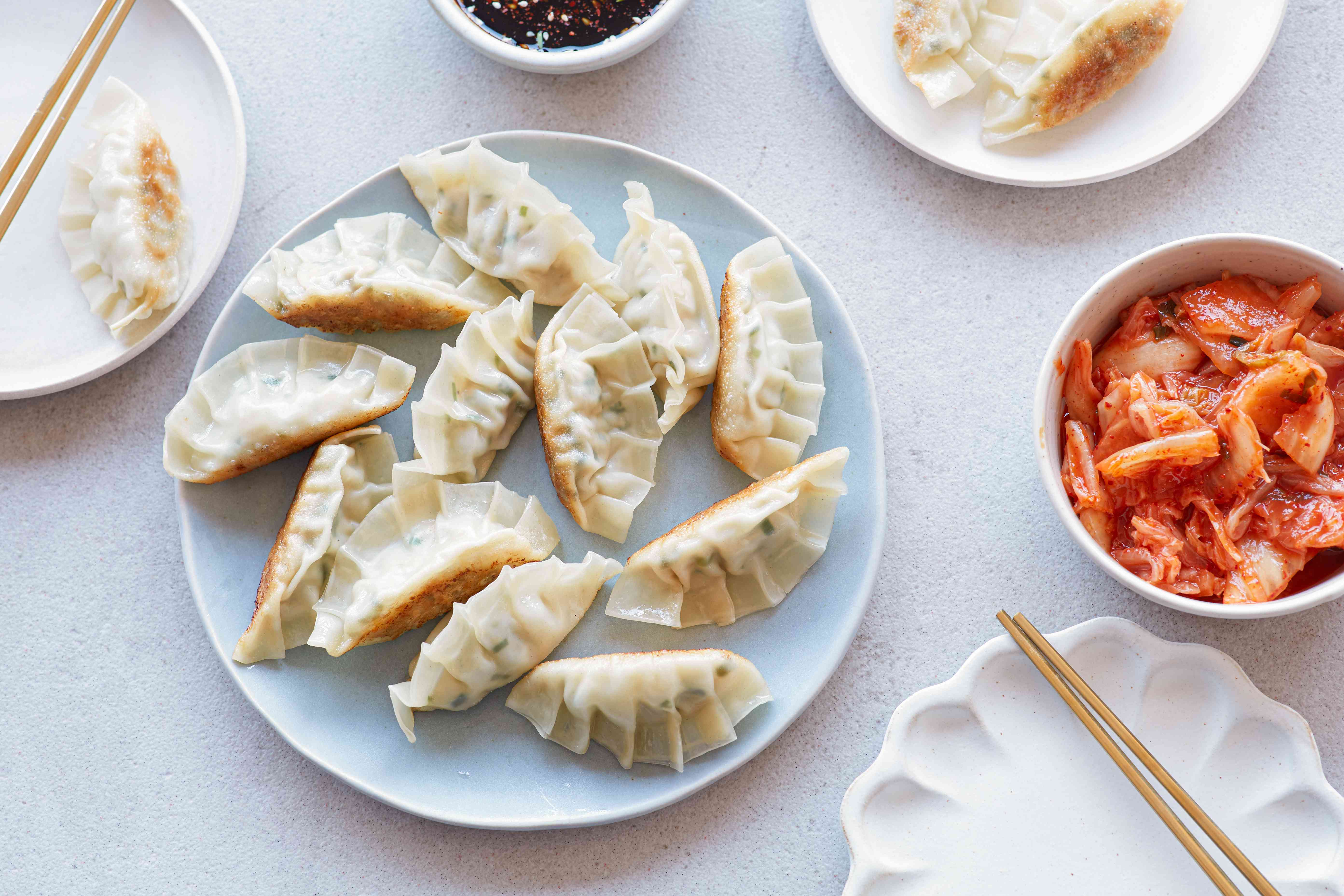 Half-Moon Shaped Korean Mandu with Pork and Cabbage Filling