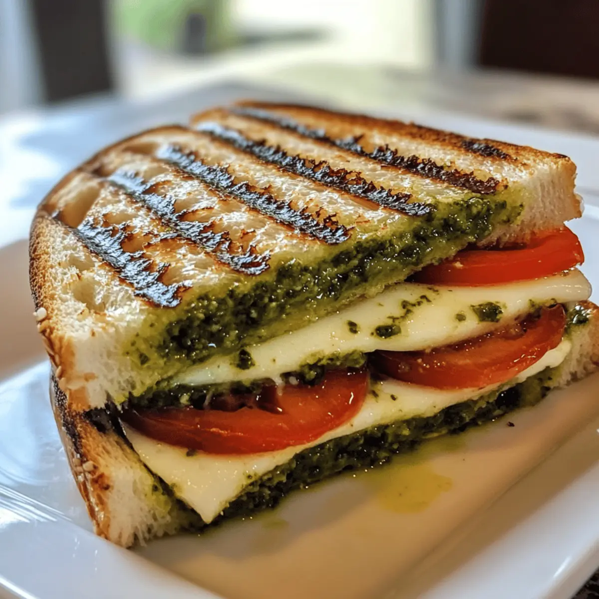 Caprese Panini with Basil Pesto Spread