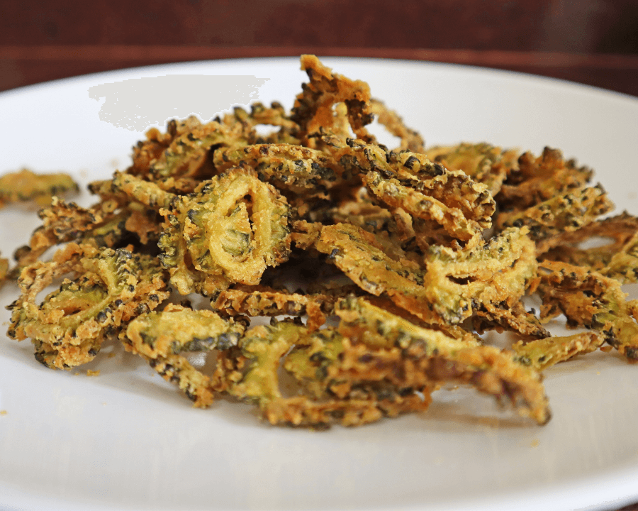 Crispy Fried Bitter Melon with Garlic and Lime
