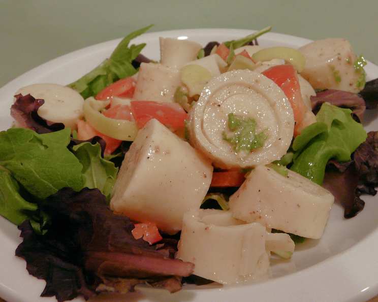 Grilled Pindo Palm Heart Salad with Citrus Vinaigrette
