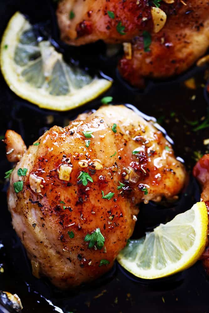Skillet Citrus Honey Glazed Chicken Thighs