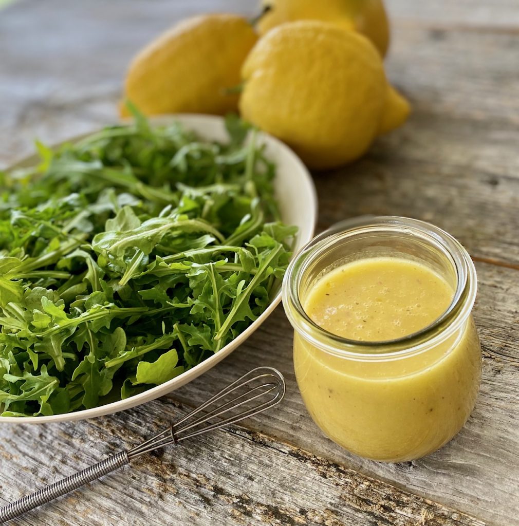 Half-and-Half Citrus Vinaigrette over Mixed Greens