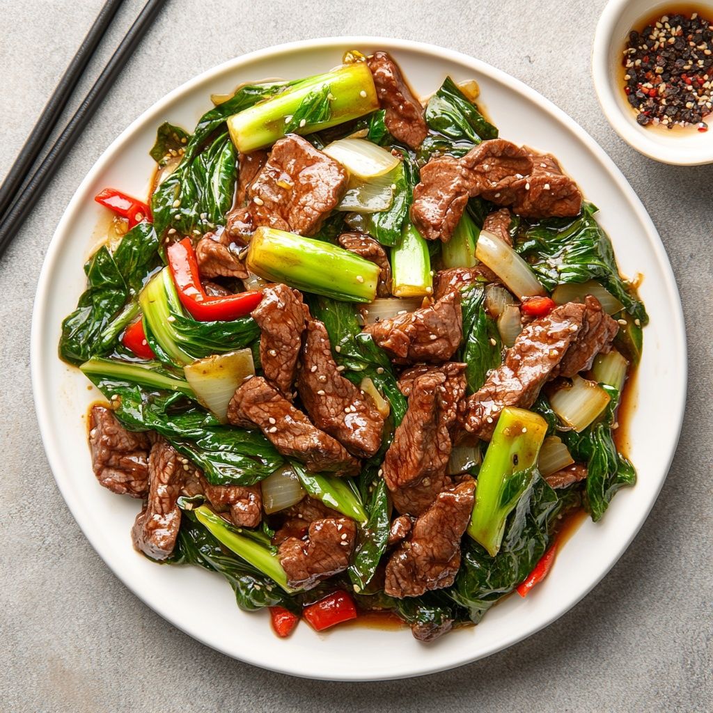 Kangaroo Stir-Fry with Finger Lime and Bok Choy