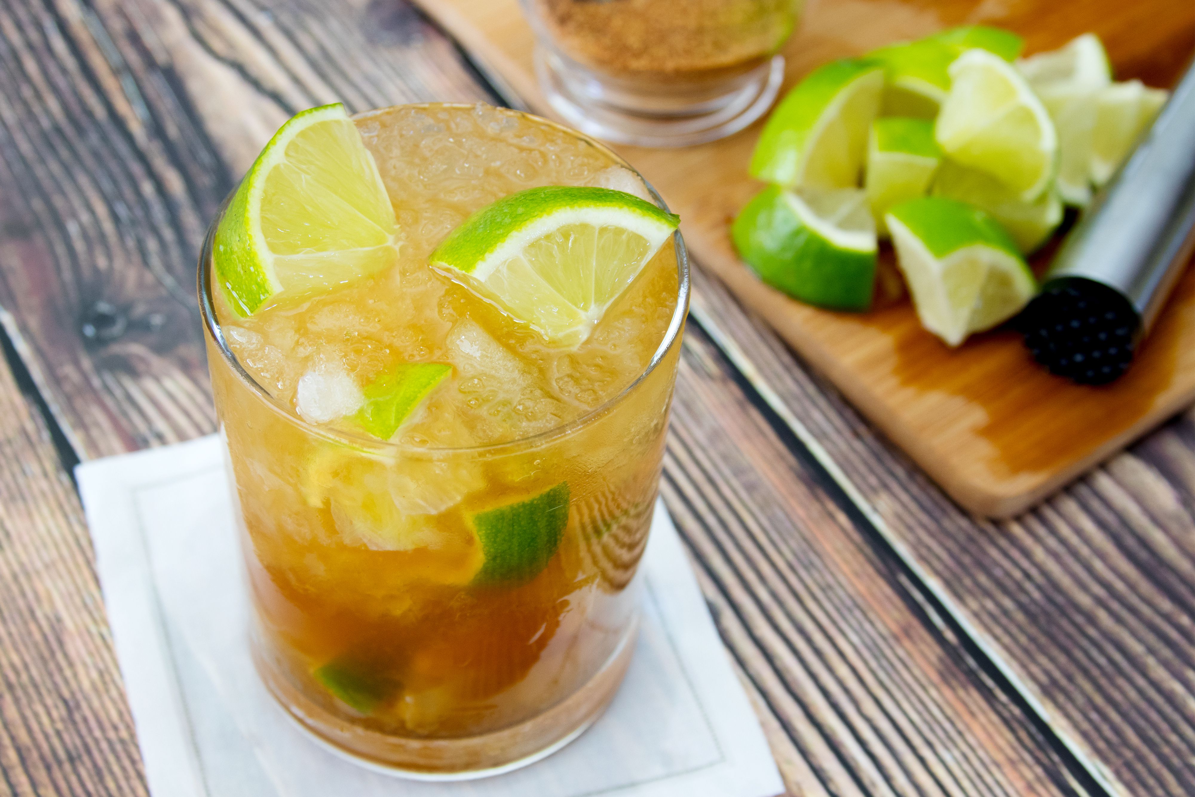 Caprioska Lime Vodka Cocktail with Granulated Sugar