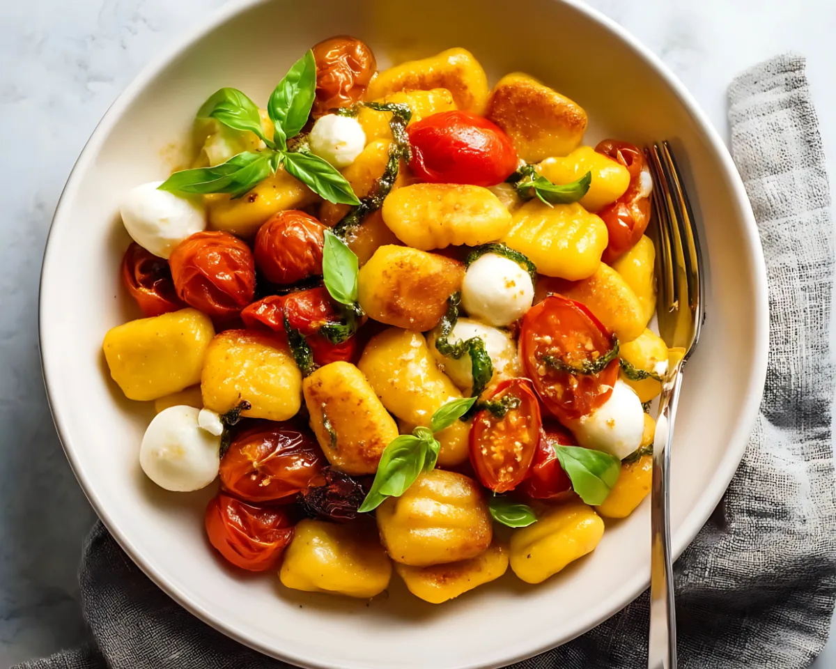 Summer Skillet Gnocchi with Cherry Tomatoes and Basil