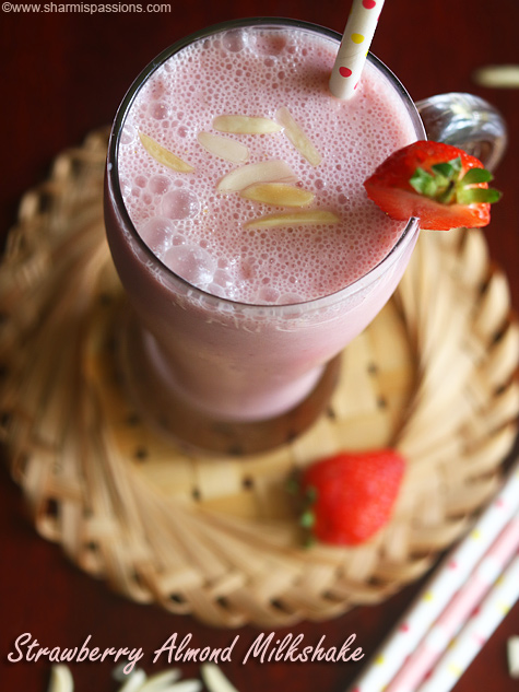 Strawberry-Almond Milkshake Cocktail