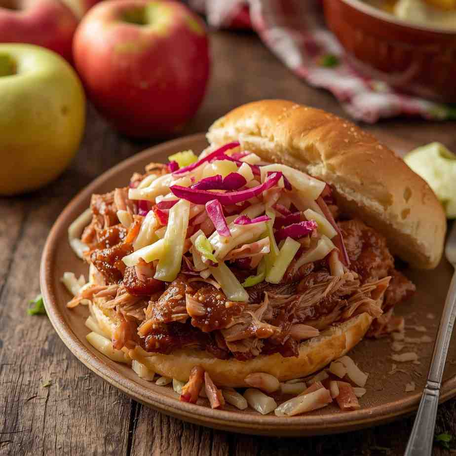 Slow-Cooked Pulled Pork with Apple Cabbage Slaw