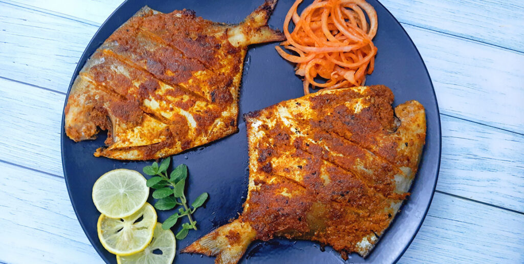Pan-Seared Pomfret with Coconut and Green Chili Goan Masala