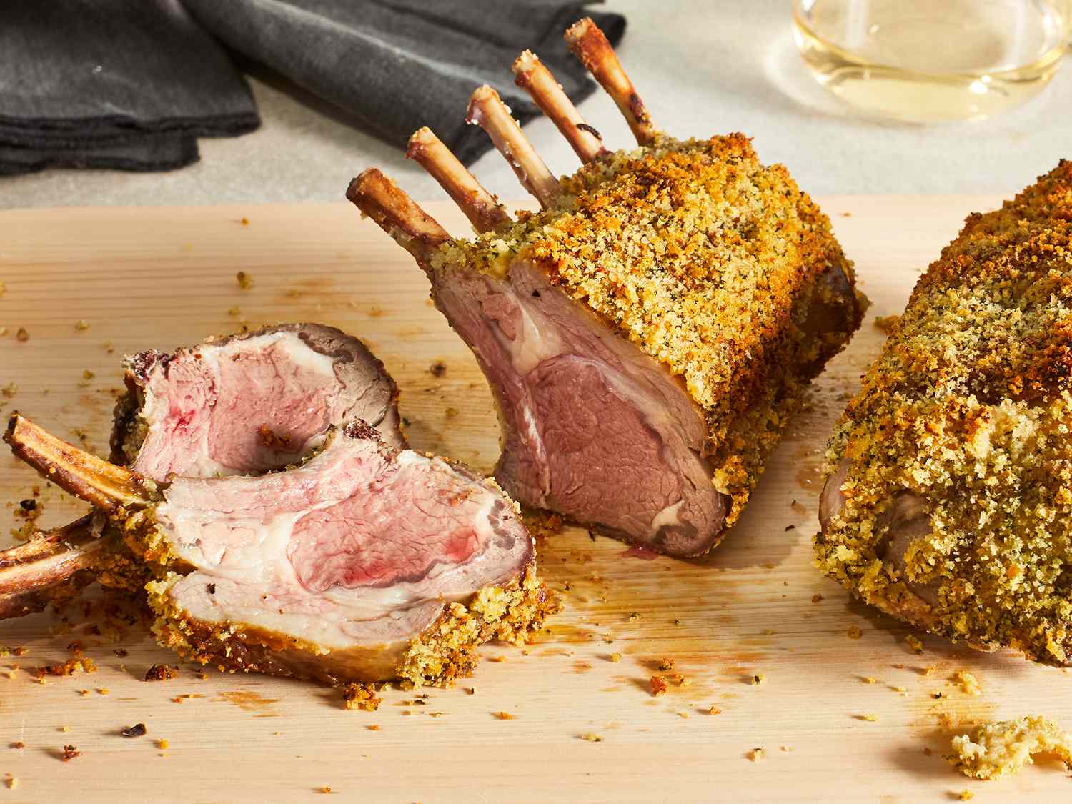 Wood-Fired Lamb Chops with Greek Herb Pita Crumbs