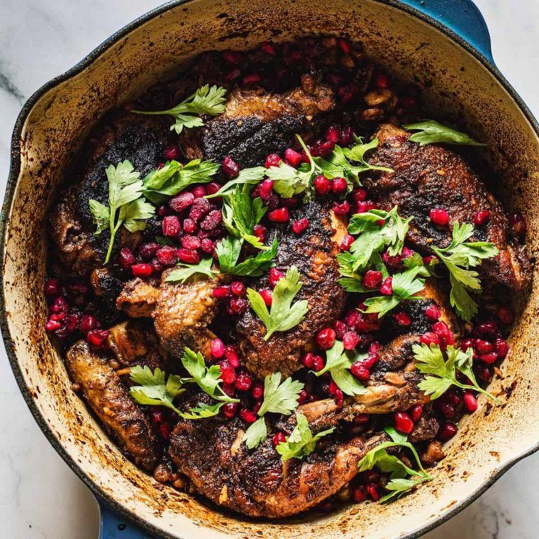 Pan-Seared Chicken with Pomegranate-Walnut Glaze