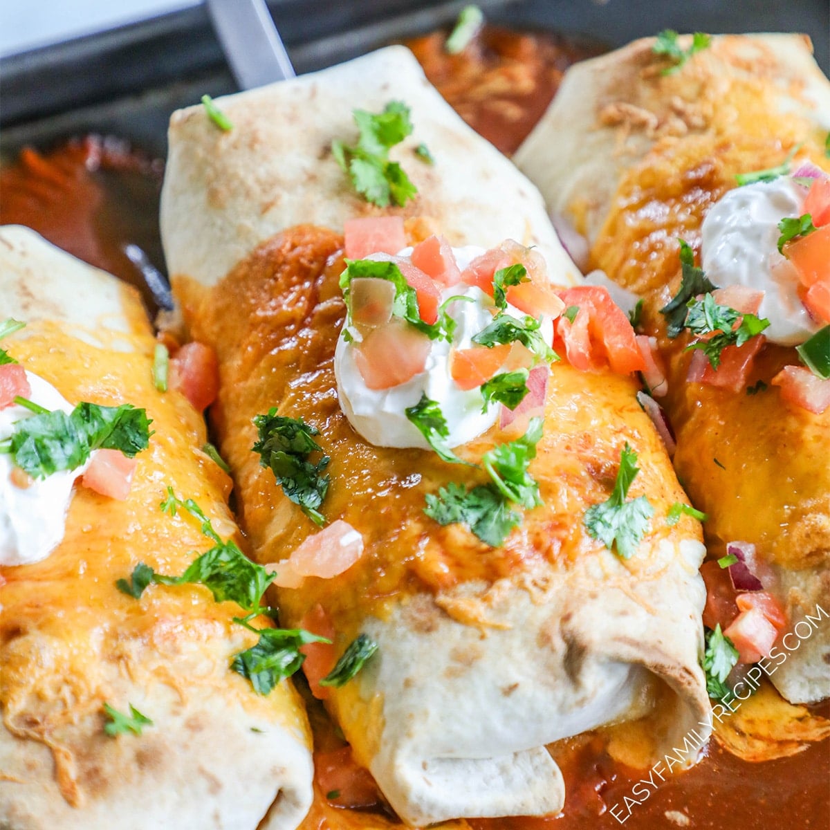 Baked Chicken Chimichangas with Mexican Rice