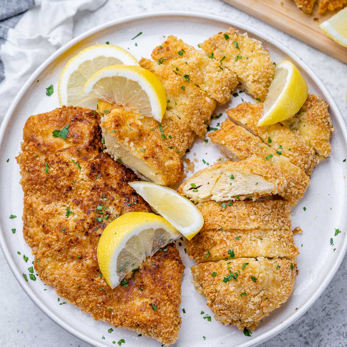 Parmesan-Crusted Chicken Schnitzel with Lemon Myrtle Aioli