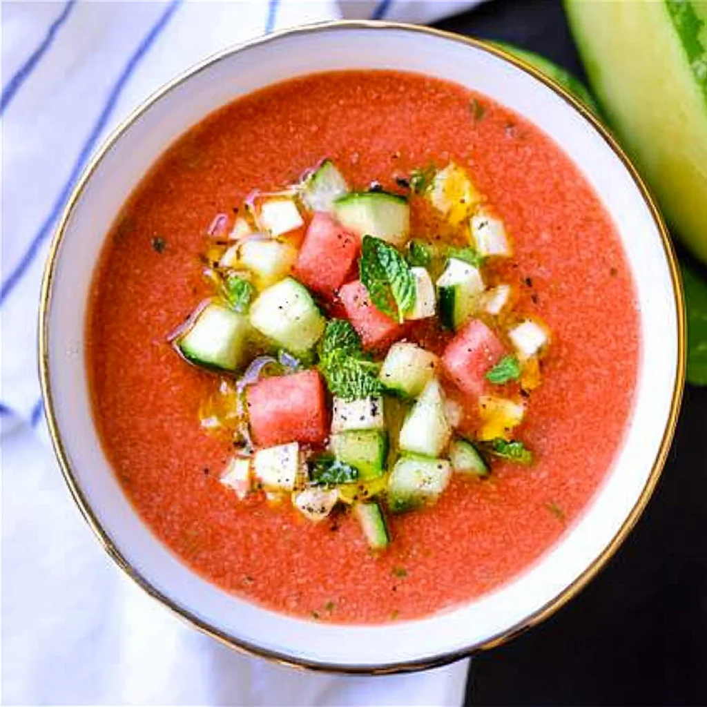 Chilled Watermelon and Apple Gazpacho